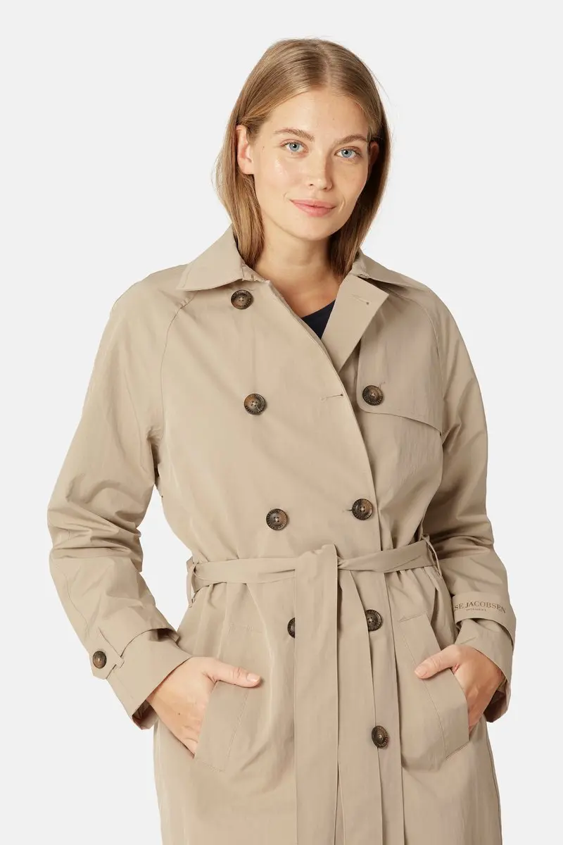 Ilse Jacobsen Hornbæk Waterdichte Trenchcoat Dames - White Pepper - afbeelding 3 van 6