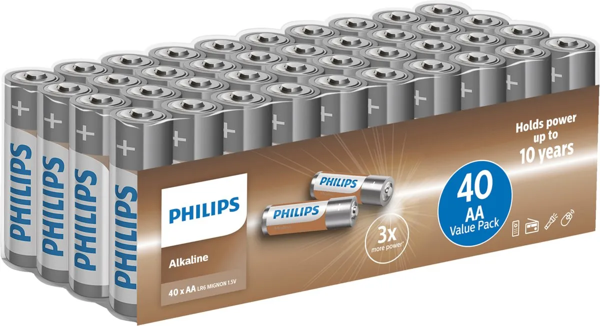Philips AA LR6 Batterijen - 40 Stuks