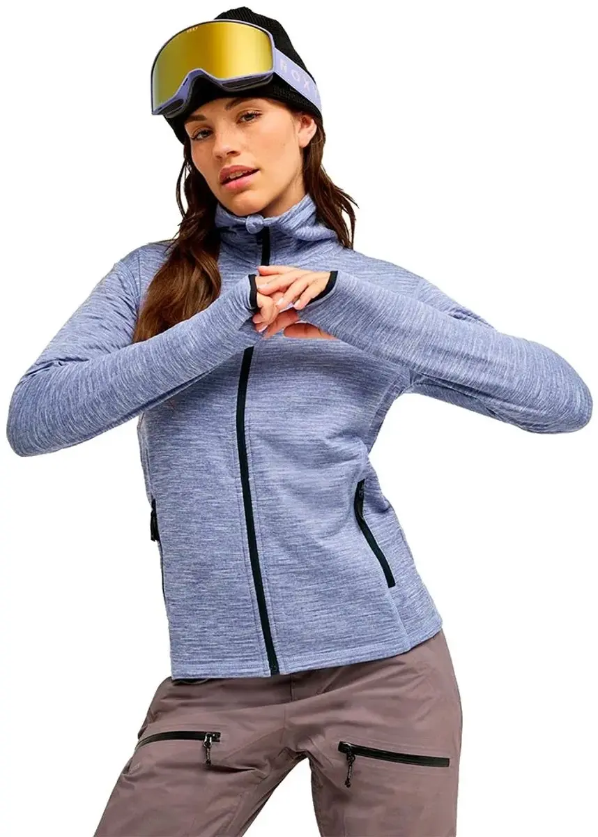 Roxy Snowstride Sweatshirt Met Rits Paars S Vrouw