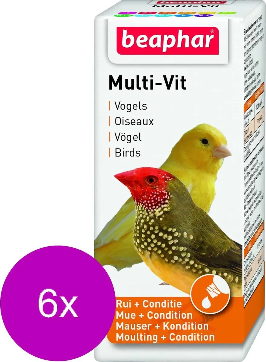 Beaphar Multi-Vitamine Vogels 20ml - 6 Stuks