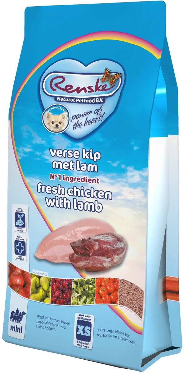 Renske Super Premium Mini Kip & Lam Hondenvoer 2kg