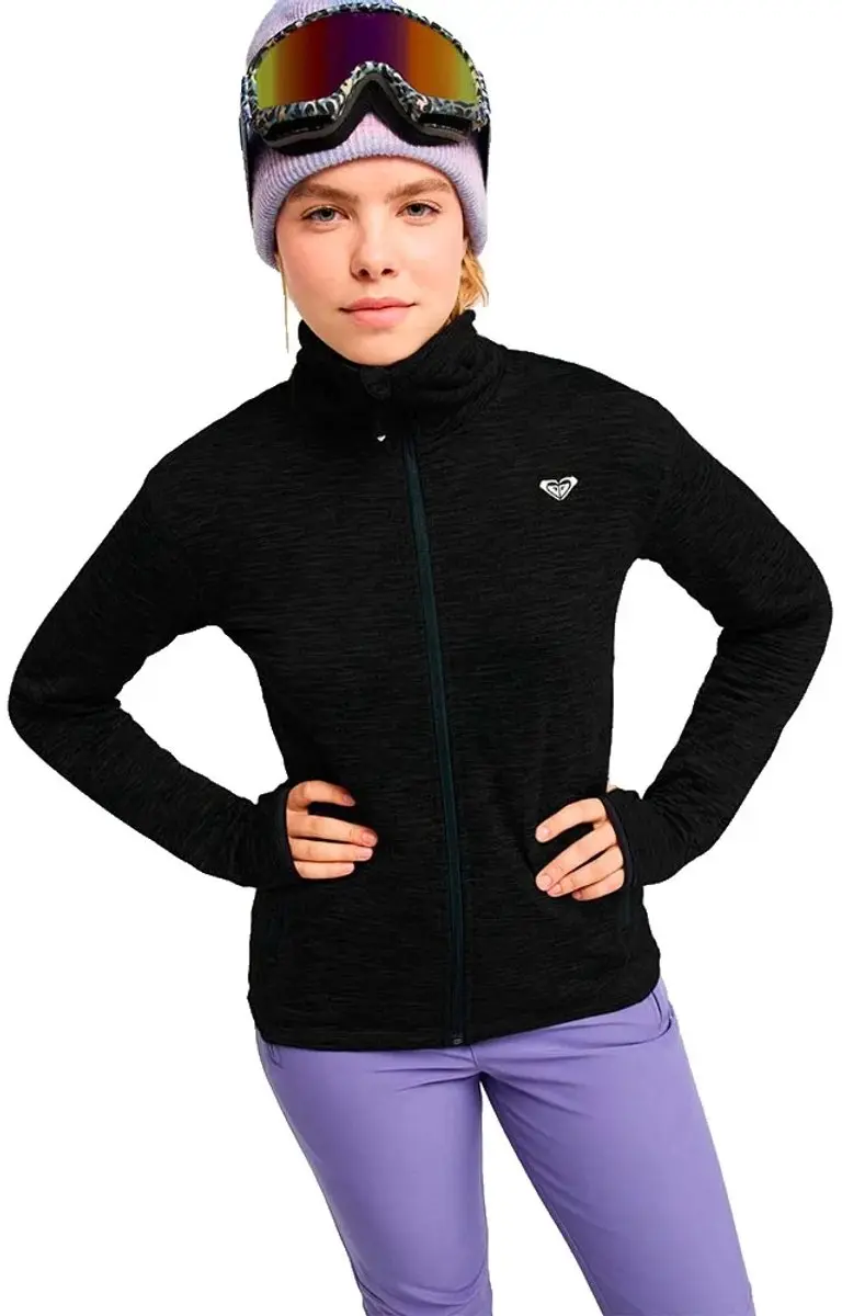 Roxy Snowstride Sweatshirt Met Rits Zwart XS Vrouw