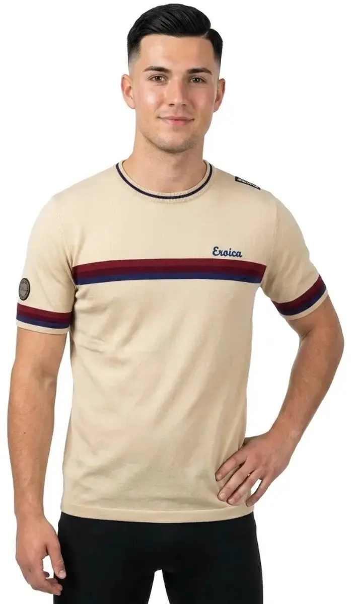 Santini Eroica Timo T-shirt Met Korte Mouwen Beige L Man