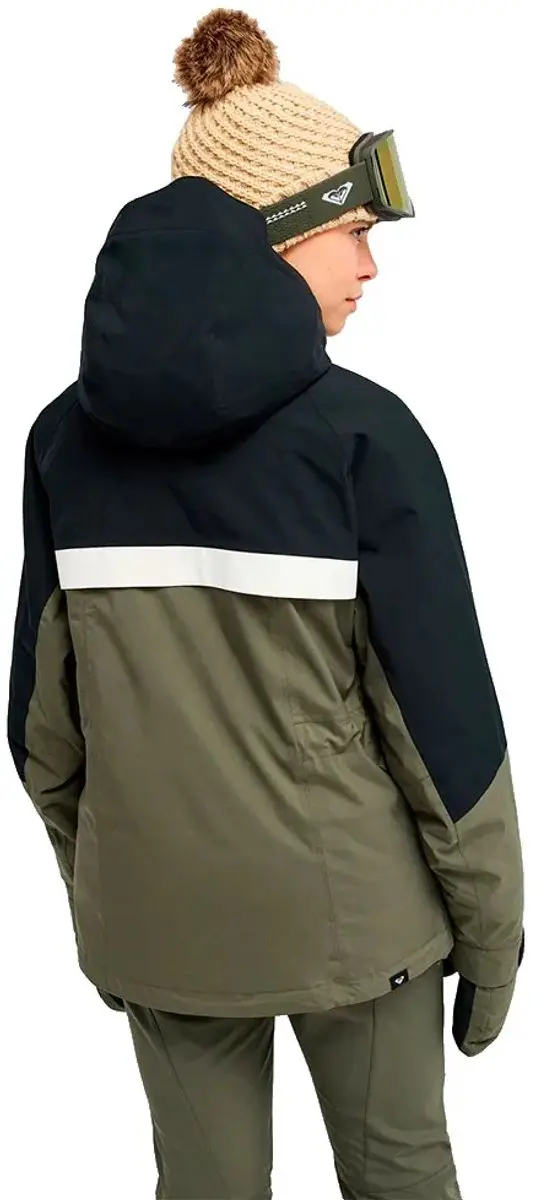 Roxy Glacial Grace Hooded Jas Dames - Beetle - L - afbeelding 2 van 4