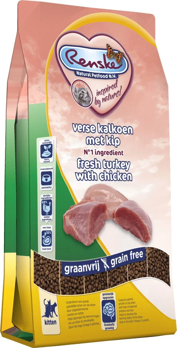 Renske Kitten Verse Kalkoen & Kip Kattenvoer 1.5kg - afbeelding 6 van 6