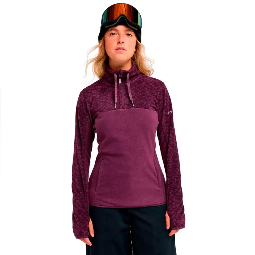 Roxy Sayna Fleece Met Halve Rits Paars S Vrouw