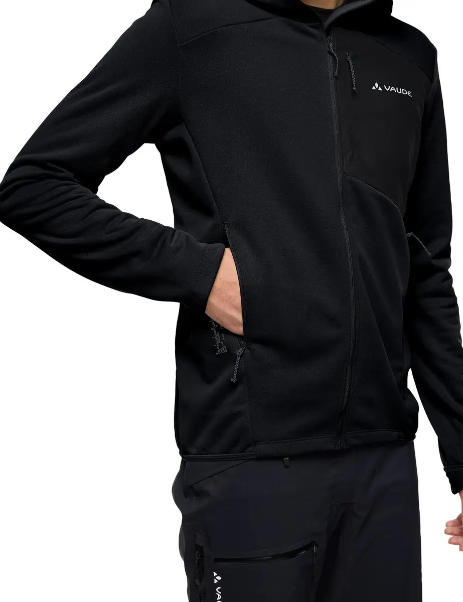 Vaude Monviso III Zip-up Fleece met Capuchon - Zwart XL - afbeelding 4 van 6