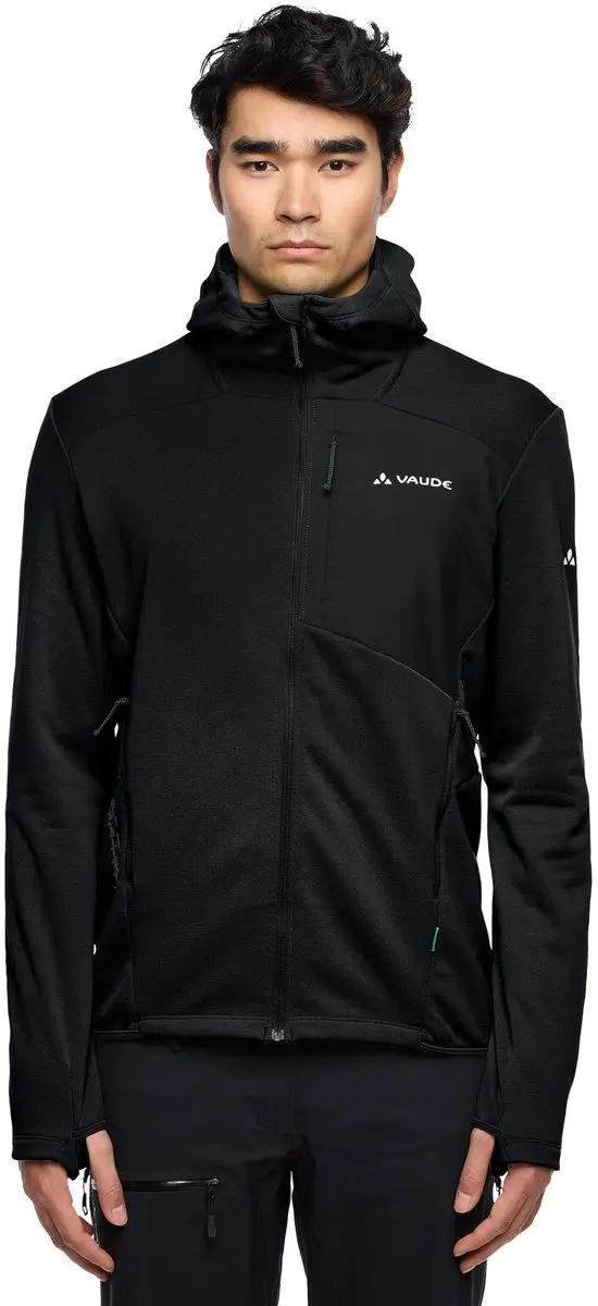 Vaude Monviso III Zip-up Fleece met Capuchon - Zwart XL - afbeelding 5 van 6