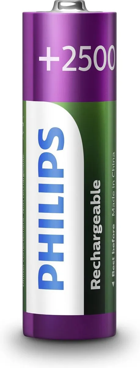 Philips AA Oplaadbare Batterijen 2500mAh - 4 Stuks