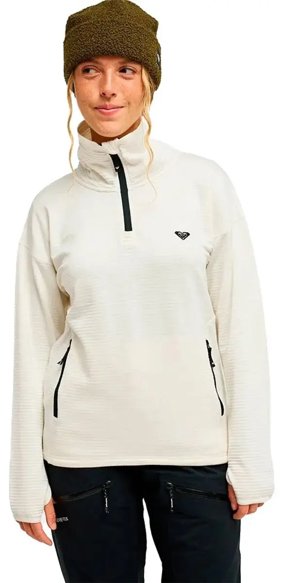 Roxy Snowstride Sweatshirt Met Halve Rits Wit S Vrouw