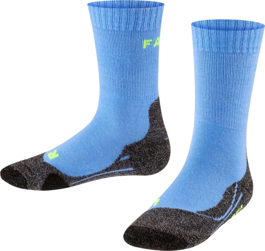 FALKE TK2 anti-blaar dik wol functioneel materiaal wandelsokken kinderen blauw