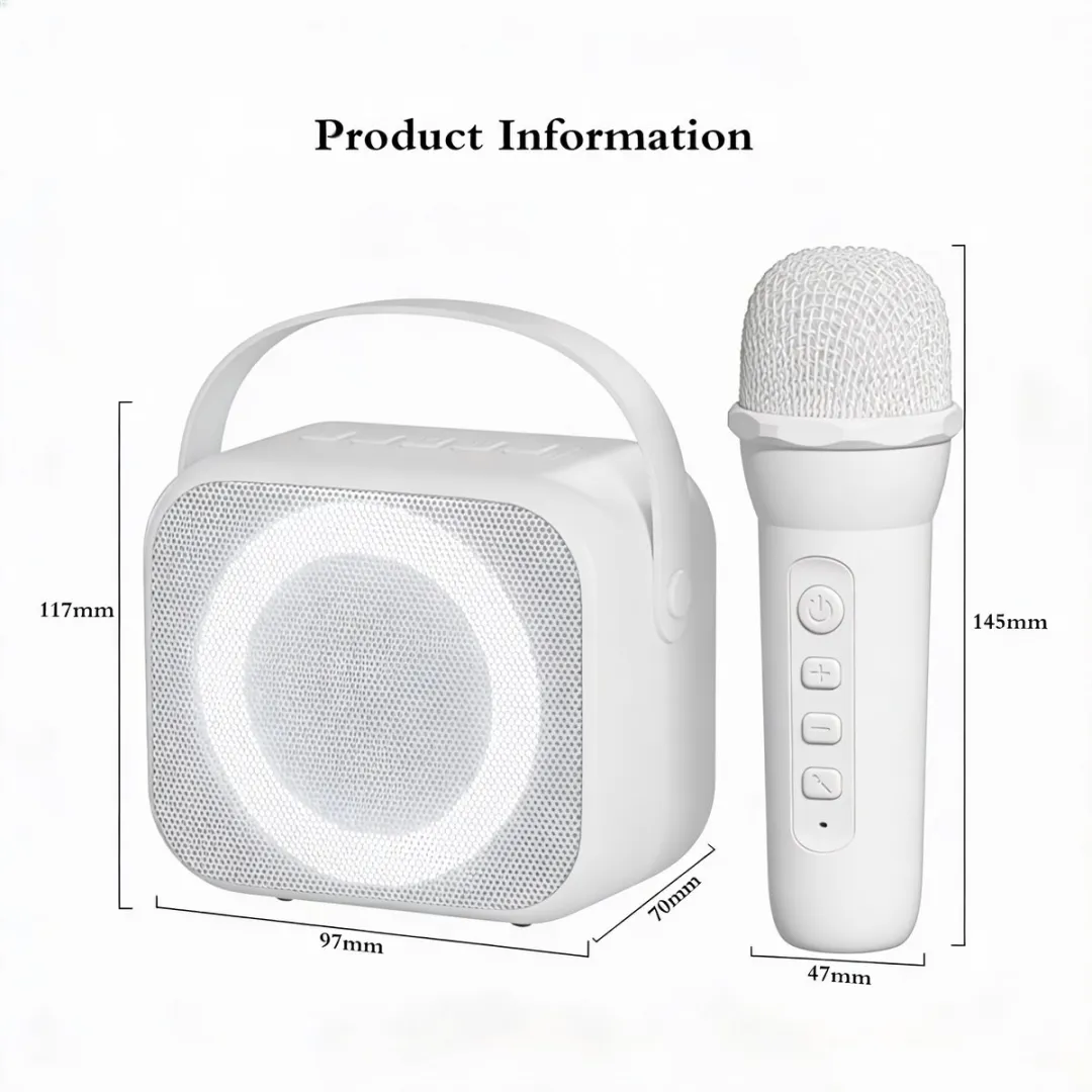 RedParrot Karaoke Set - 2 Microfoons - Box - Wit