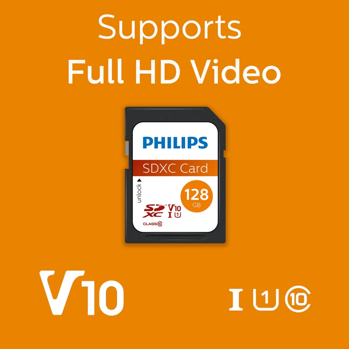Philips SDXC Card 128GB, Class 10, UHS-I U3, 4K