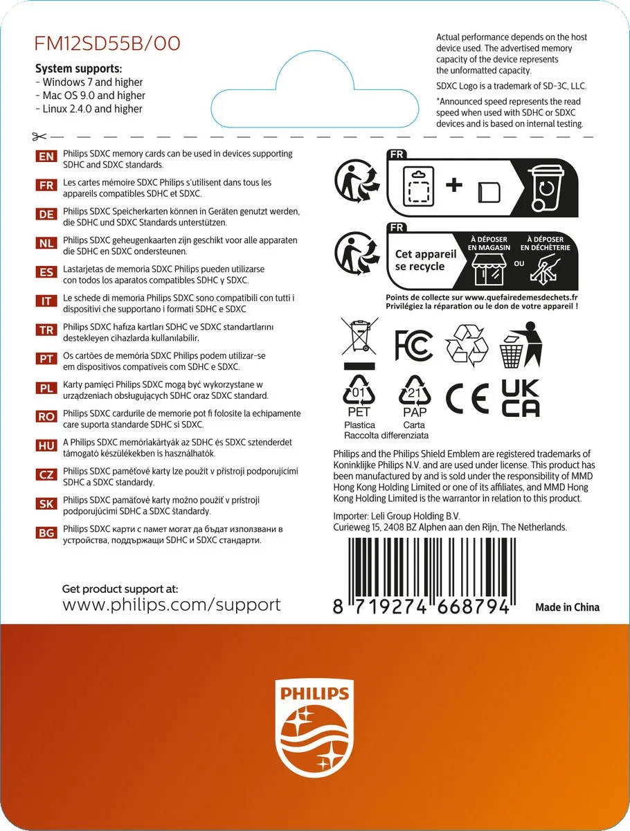 Philips SDXC 128GB Class 10 UHS-I U3 Geheugenkaart - afbeelding 6 van 6