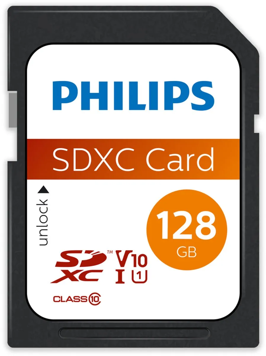 Philips SDXC Card 128GB, Class 10, UHS-I U3, 4K