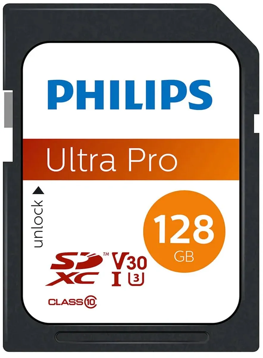 Philips SDXC Card 128GB, Class 10, UHS-I U3, 4K