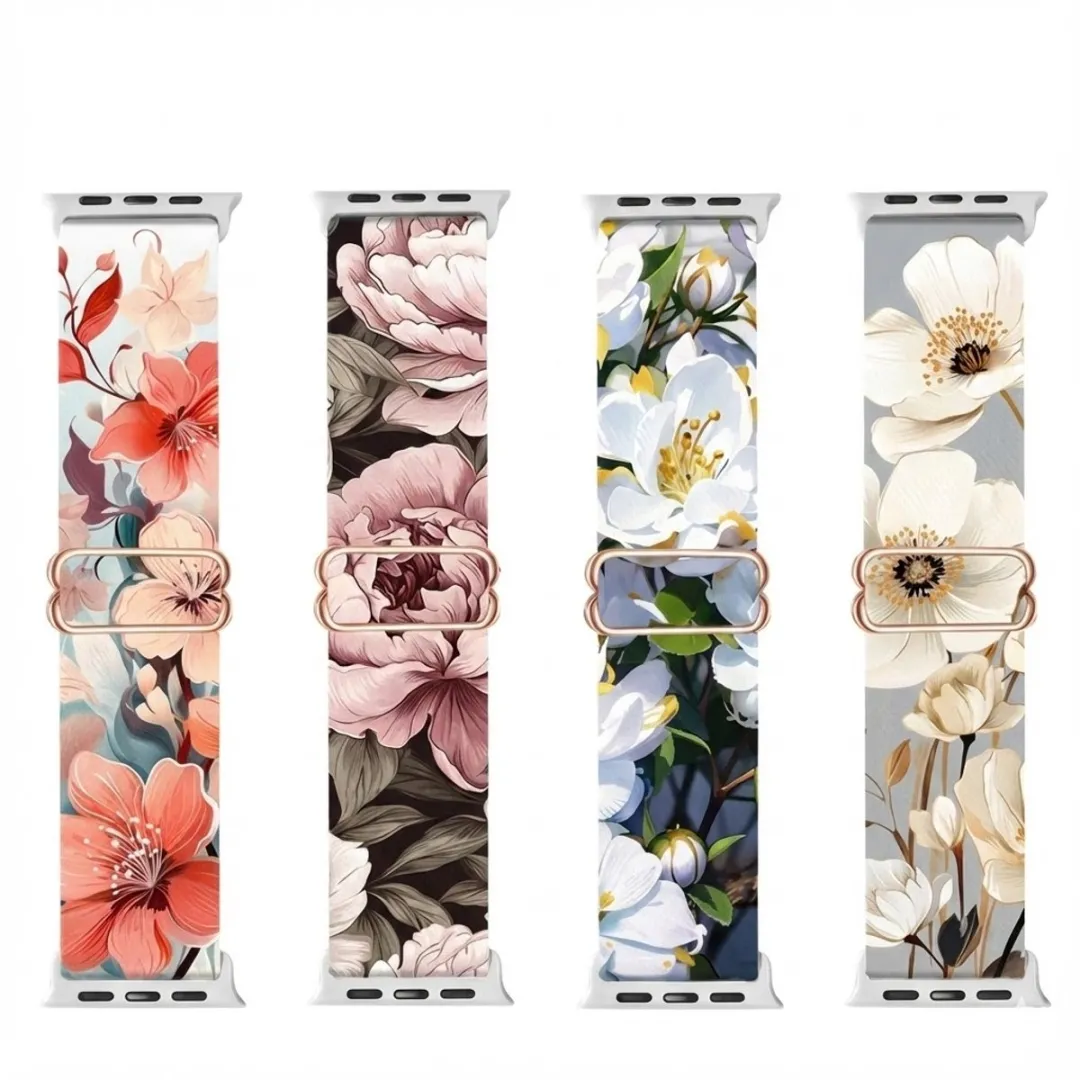 NUVEX Bloemenprint Horlogeband Apple Watch 38-42mm - Siliconen