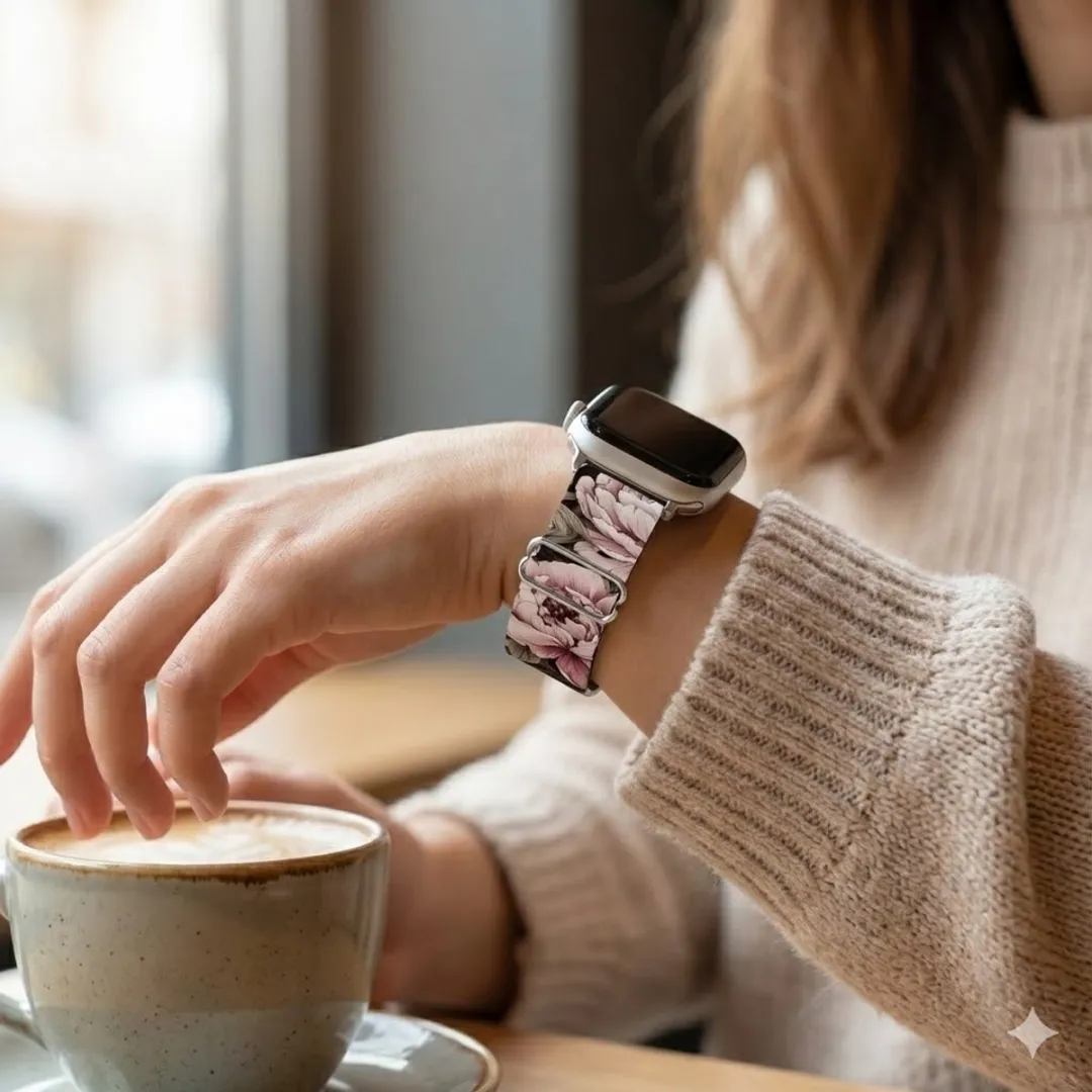 NUVEX Bloemenprint Horlogeband Apple Watch 38-42mm - Siliconen