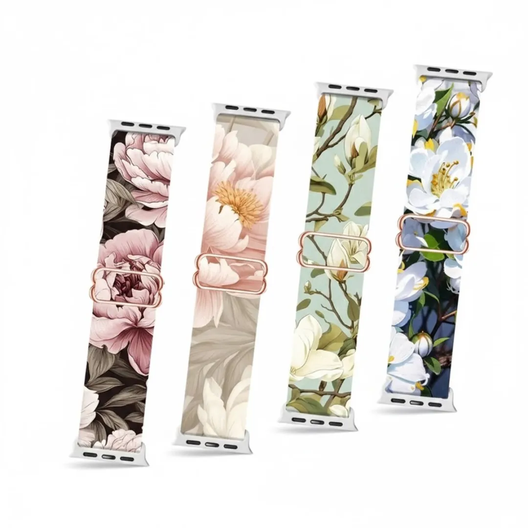NUVEX Bloemenprint Horlogeband Apple Watch 38-42mm - Siliconen