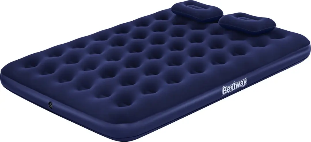 Bestway Dubbele Matras met Opblazer en Kussens 203x152x22 cm Opblaasbaar en Camp