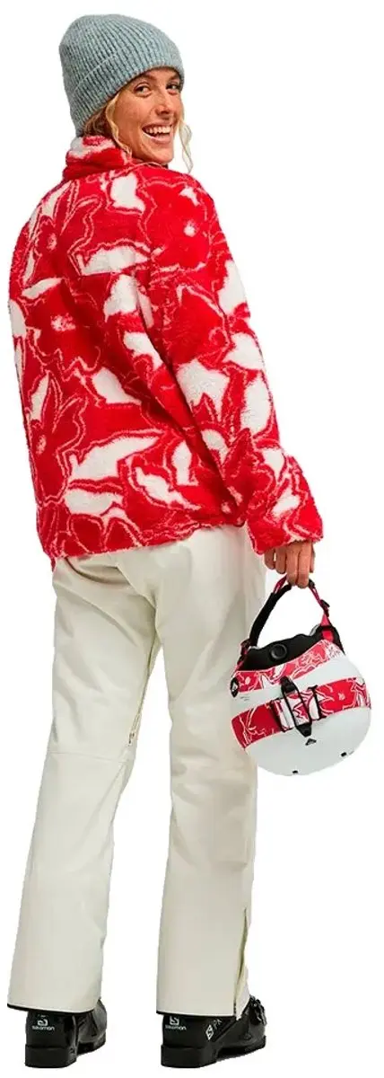 Roxy Alabama Full Print Dames Fleece Met Rits - Rood - M - afbeelding 3 van 4