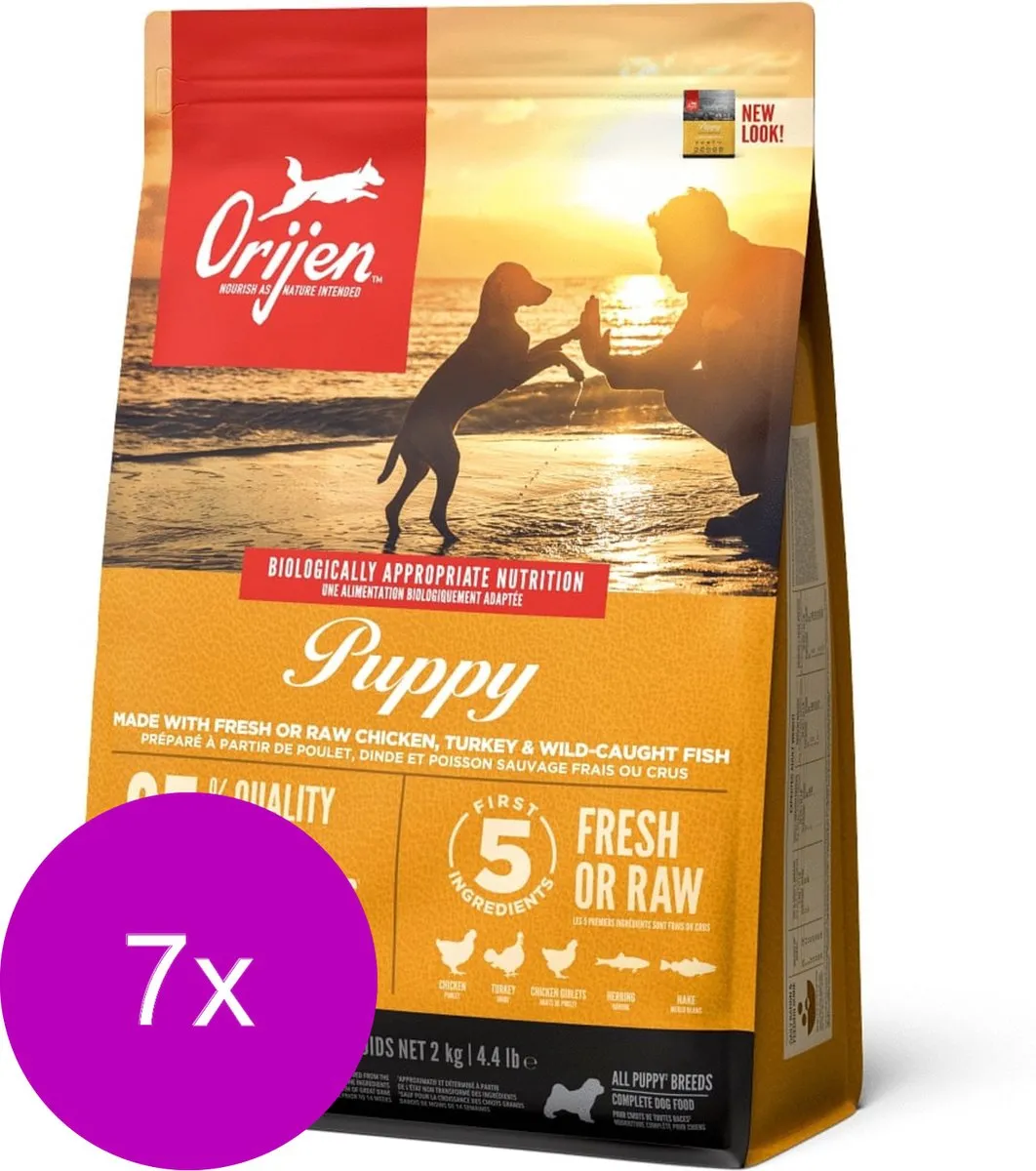 Orijen Whole Prey Puppy Kip & Kalkoen - 14 kg (7x2kg)