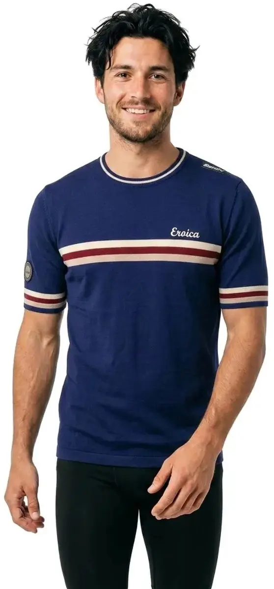 Santini Eroica Timo T-shirt Met Korte Mouwen Blauw XL Man