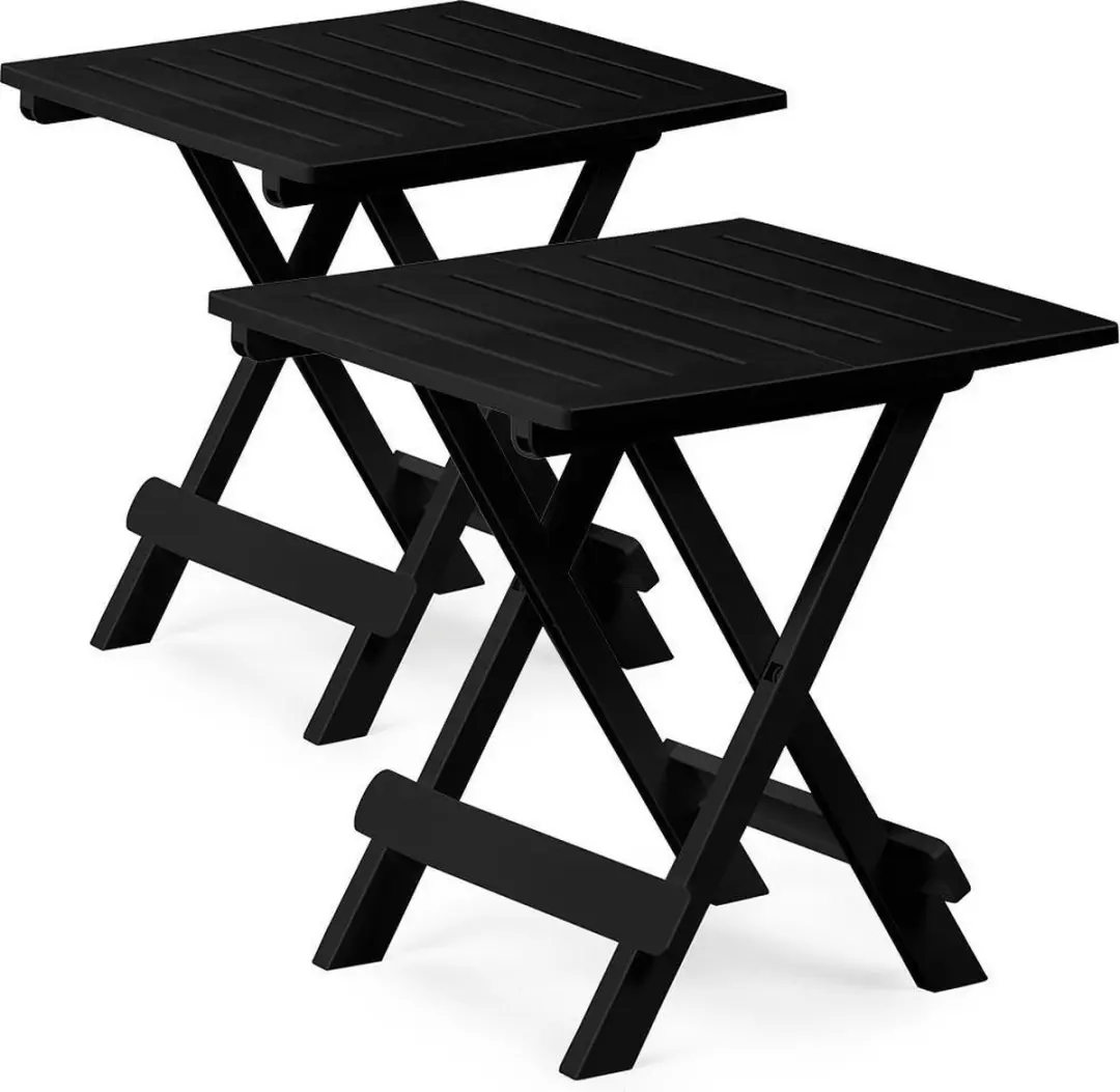Set van 2 Klaptafels Adige 50x45x43cm Draagbaar Campingtafel Bijzettafel