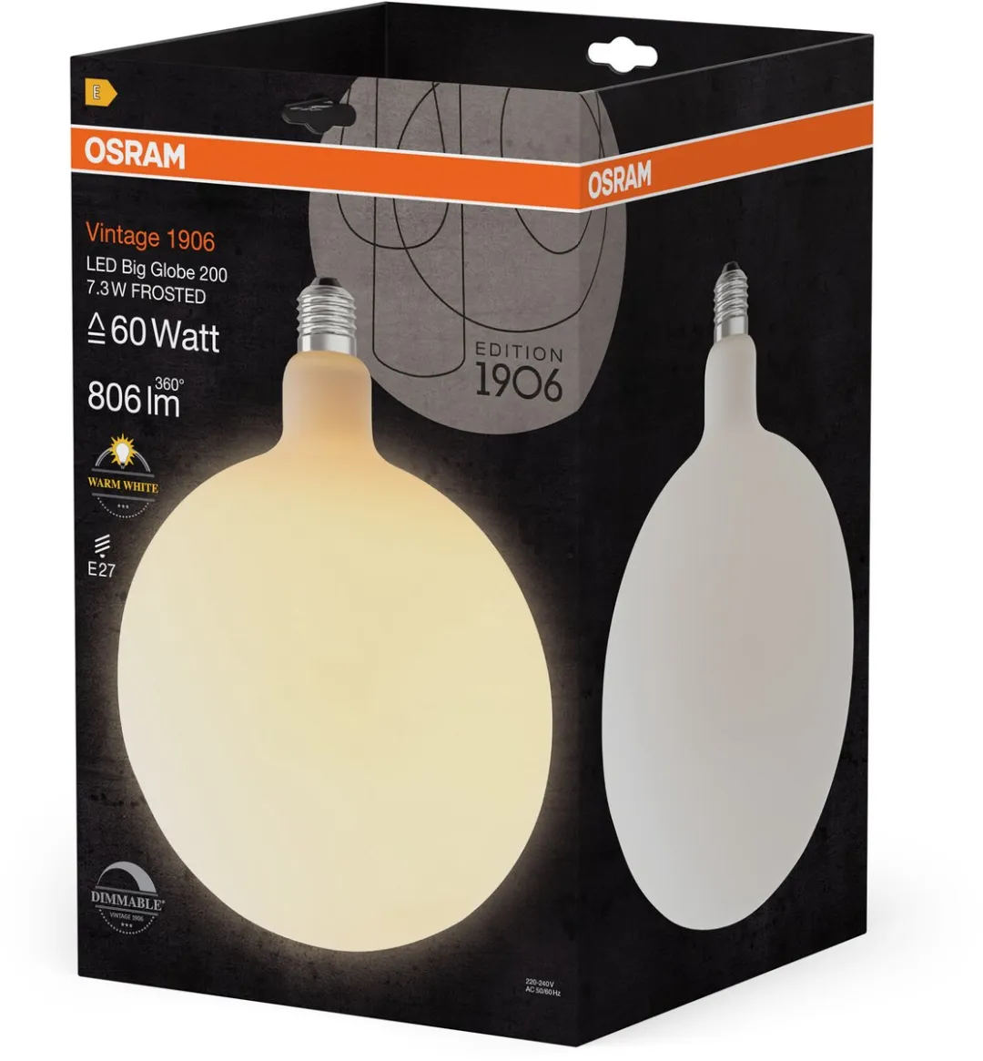 Osram Vintage 1906 LED E27 7.3W 806lm - Zeer Warm Wit