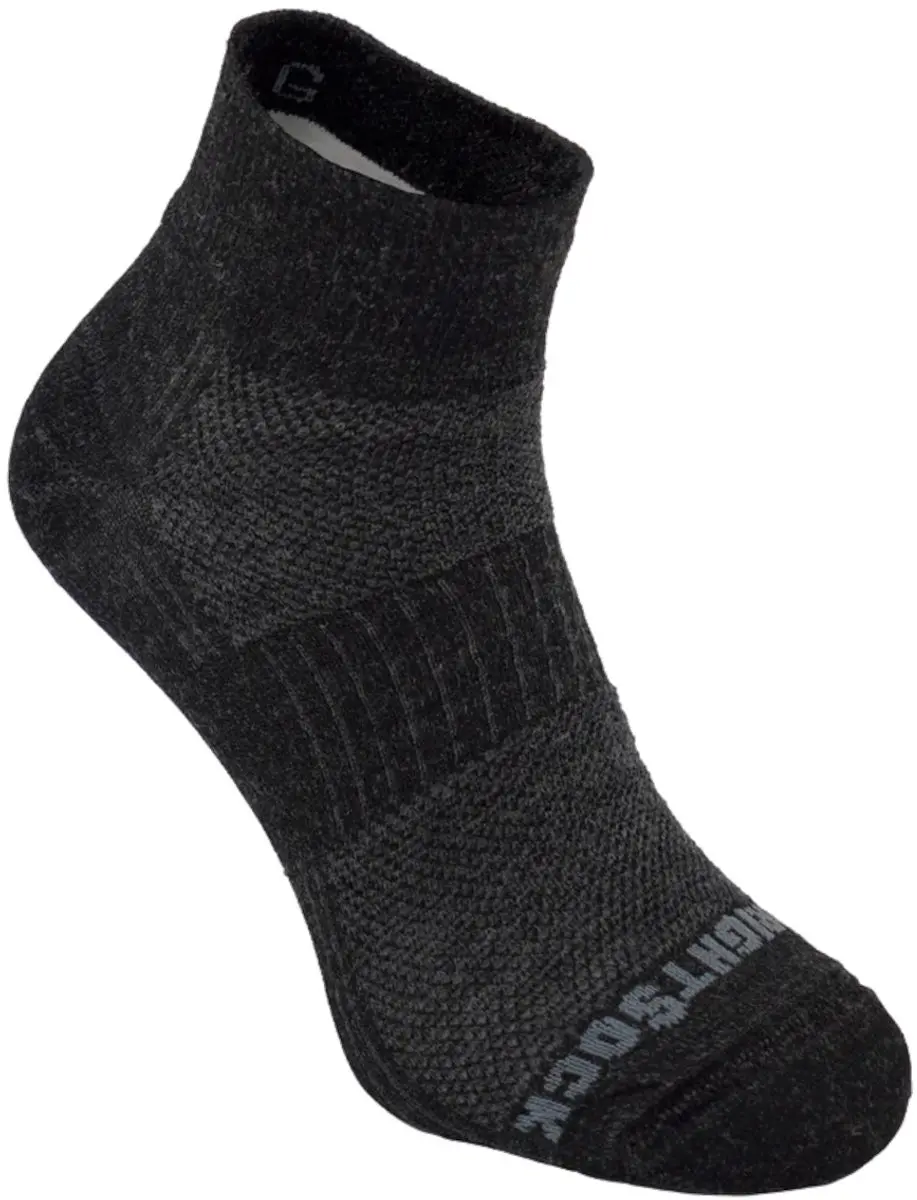 Wrightsock Coolmesh Merino Quarter - Donkergrijs/Lichtgrijs - 45-49