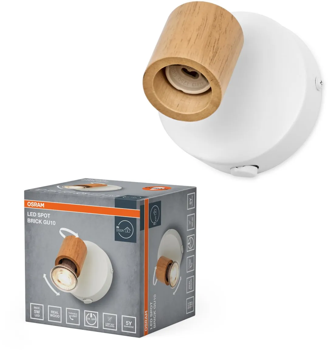 Osram Spot Brick Wandlamp GU10 Warm Wit