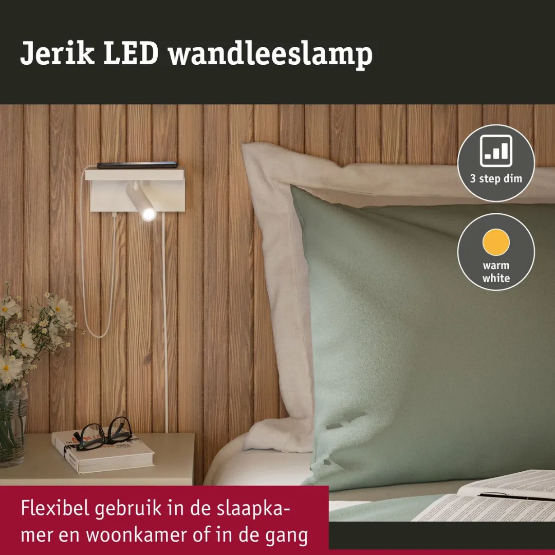 Paulmann LED-wandlamp Jerik 3-Step-Dim 3000K - 160lm - Wit mat - afbeelding 6 van 6