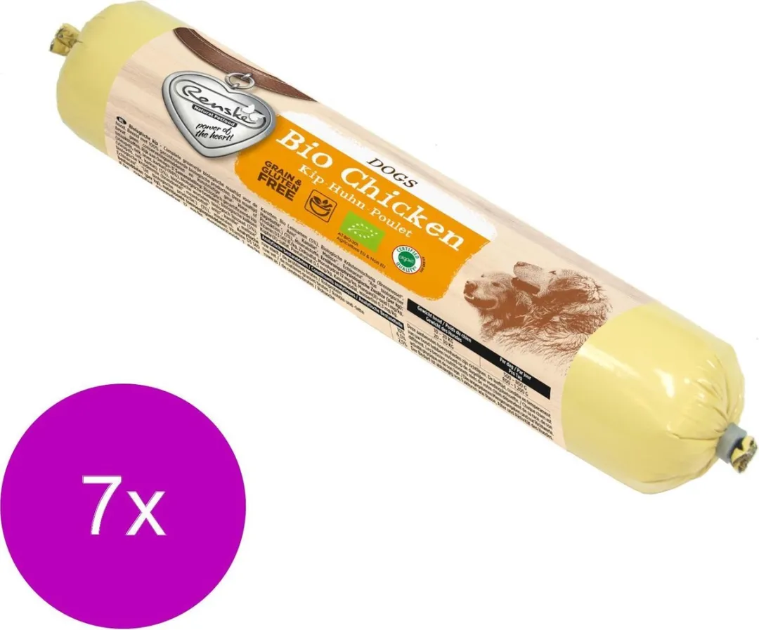Renske Adult Bio Kip Graanvrij Hondenvoer 500g - 7 Stuks