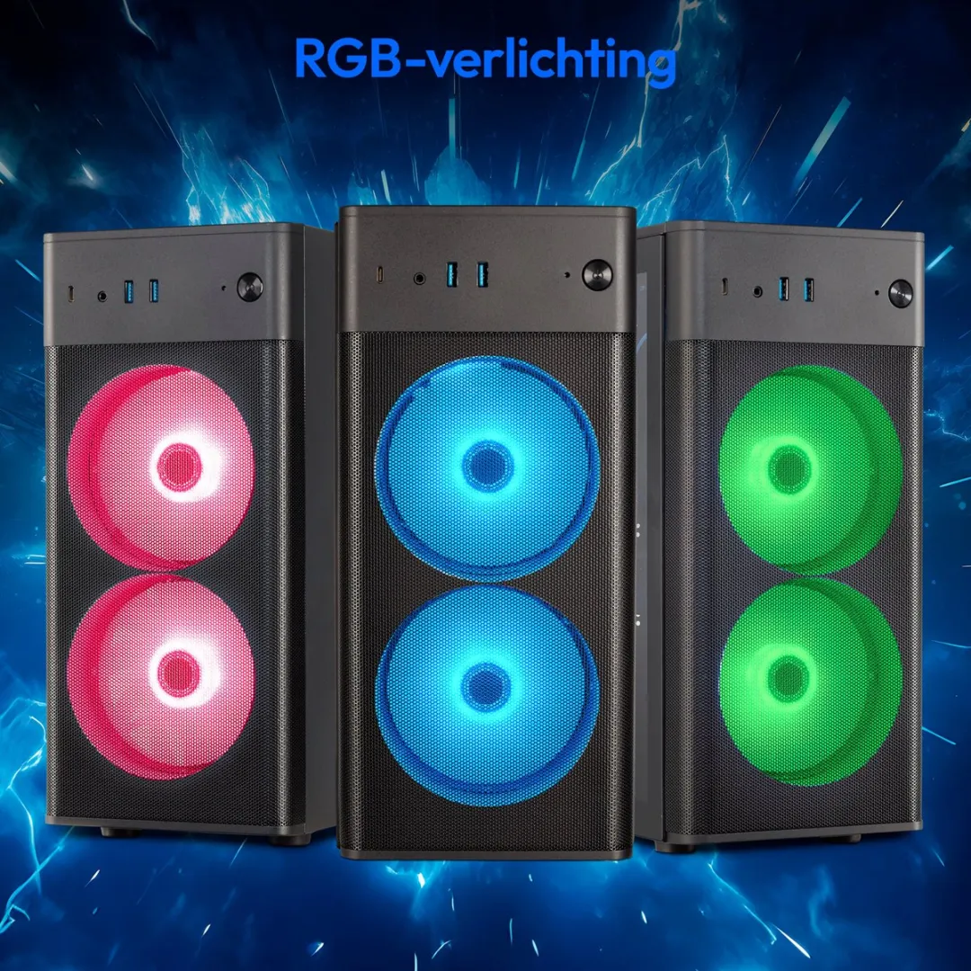 ERAZER Recon P45 - Gaming PC - AMD Ryzen™ 5 5500 - Windows 11 Home - NVIDIA® GeForce RTX™ 5060, - 1 TB SSD - 32 GB RAM