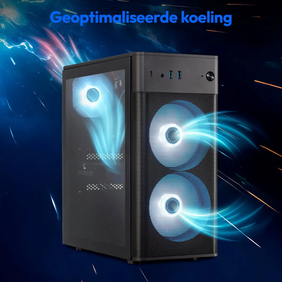 ERAZER Recon P45 - Gaming PC - AMD Ryzen™ 5 5500 - Windows 11 Home - NVIDIA® GeForce RTX™ 5060, - 1 TB SSD - 32 GB RAM