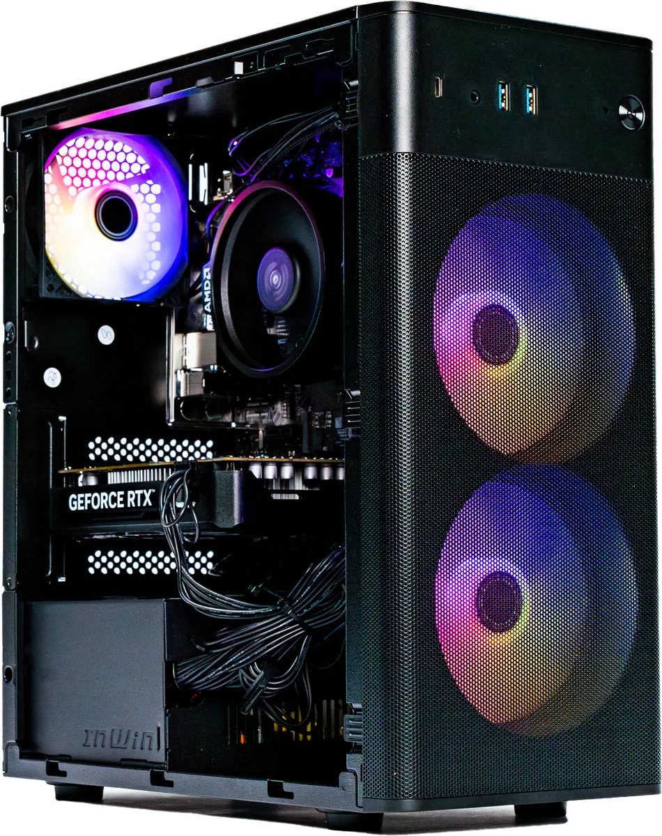 ERAZER Recon P45 - Gaming PC - AMD Ryzen™ 5 5500 - Windows 11 Home - NVIDIA® GeForce RTX™ 5060, - 1 TB SSD - 32 GB RAM