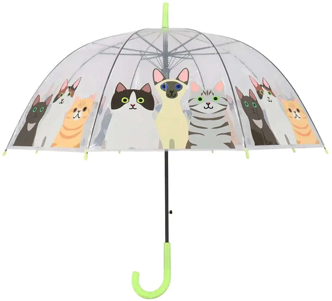 Esschert Design Kinderparaplu Transparant Katten 86,5 cm