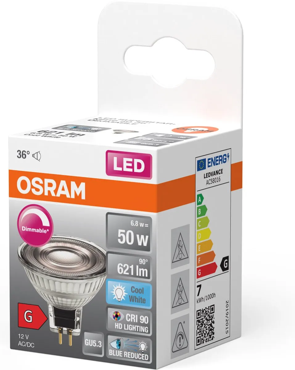 Osram GU5.3 MR16 LED Spot 8W 4000K - 36° Ø50mm - afbeelding 6 van 6