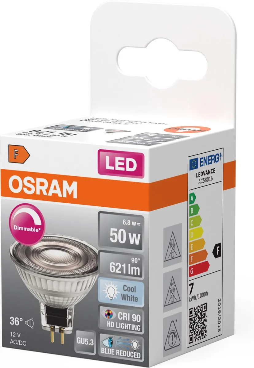 Osram GU5.3 MR16 LED Spot 8W 4000K - 36° Ø50mm