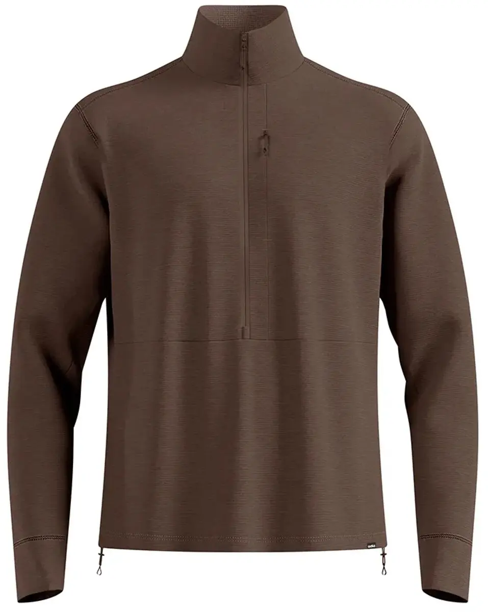 Odlo Grid Sweatshirt Met Halve Rits Bruin 2XL Man
