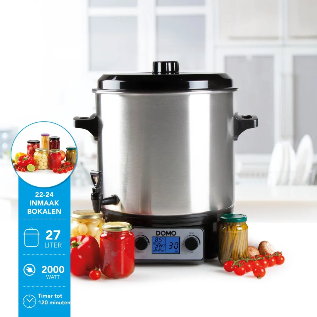 Domo DO42325PC Inmaakketel Digitaal - 27L - 2000W - Zwart