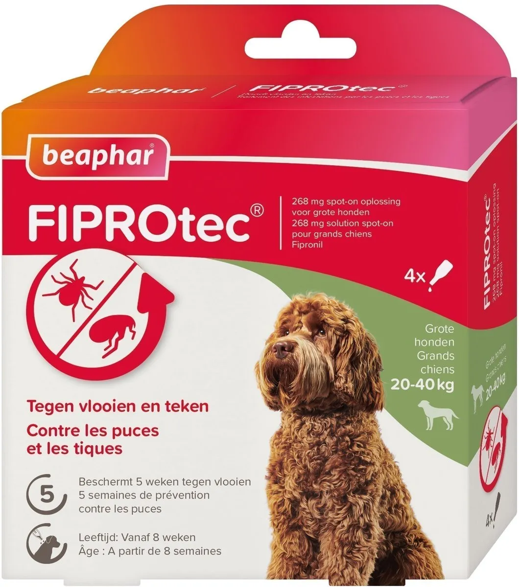 Beaphar Fiprotec Dog 3+1 pip - Anti vlooien en tekenmiddel - 20-40kg 20-40 Kg