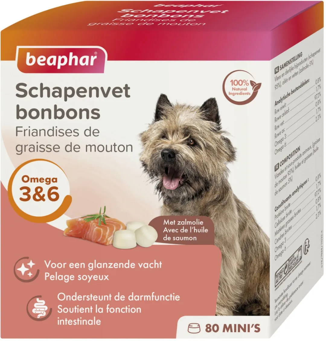 Beaphar Schapenvet Bonbons Zalm 245g - 10 Stuks