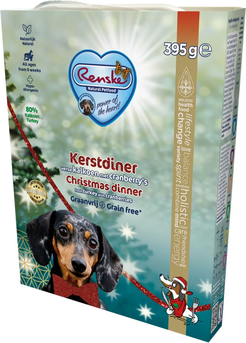Renske Vers Vlees Kerst Hondenvoer - 395g - 10 Stuks