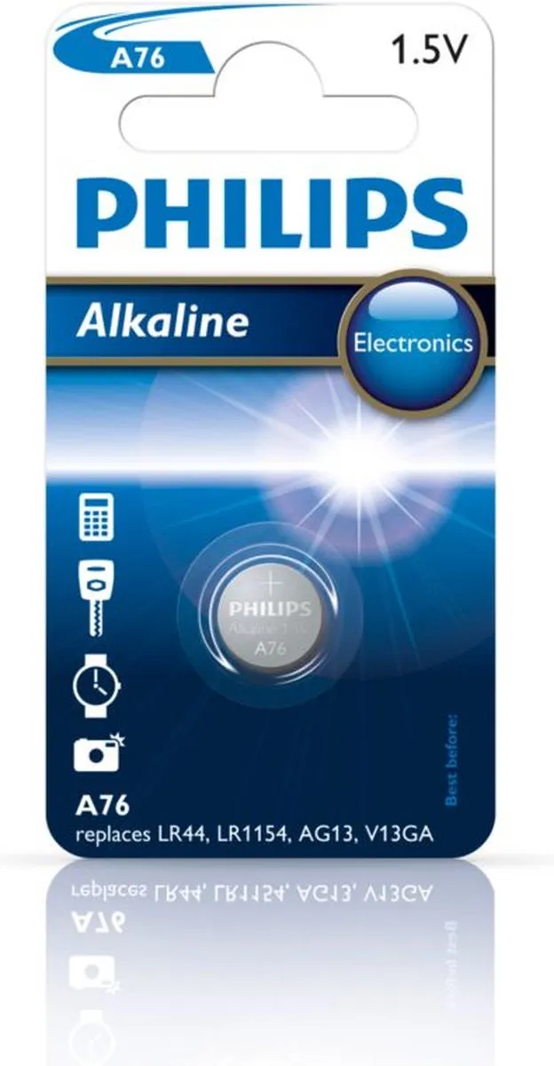 Philips A76/01B Alkaline Batterij 145mAh