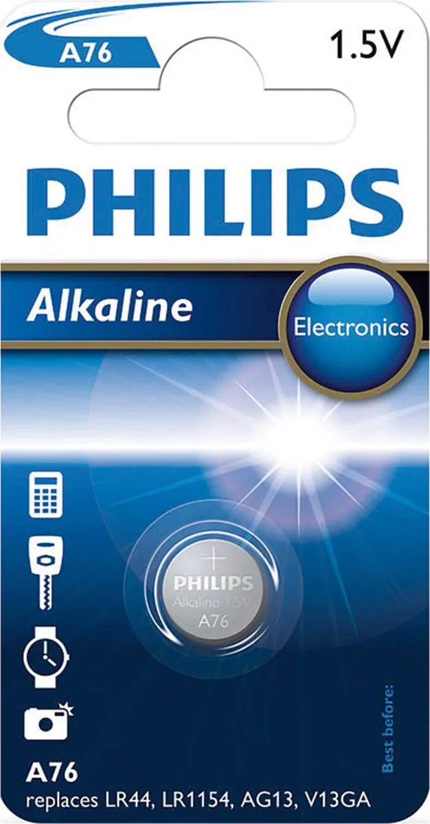 Philips A76/01B Alkaline Batterij 145mAh