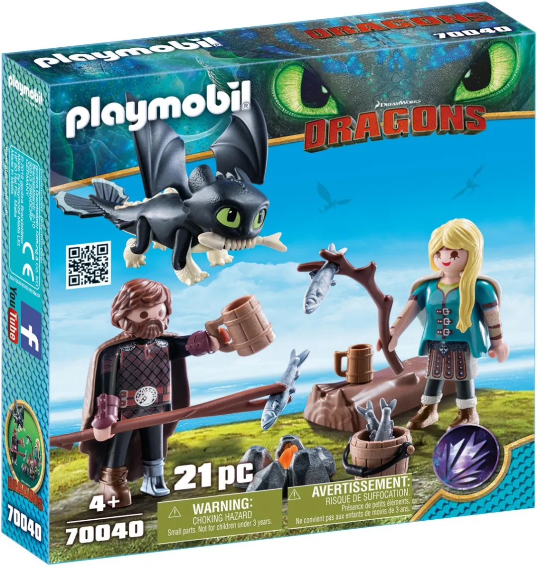 Playmobil Dragons Hikkie en Astrid met Babydraak 70040
