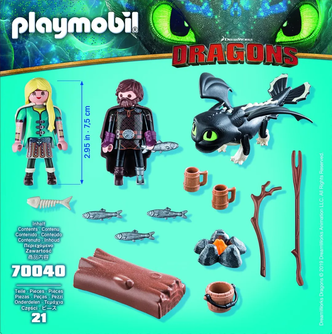 Playmobil Dragons Hikkie en Astrid met Babydraak 70040