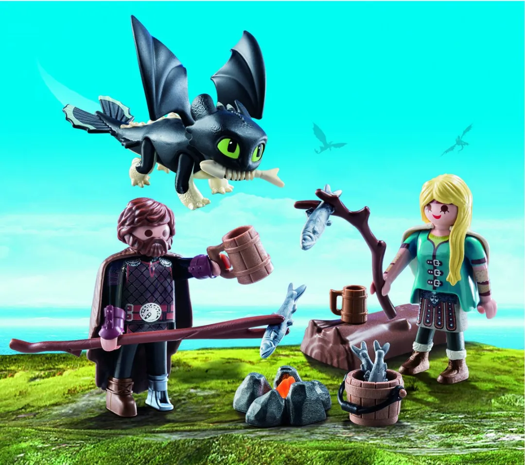 Playmobil Dragons Hikkie en Astrid met Babydraak 70040