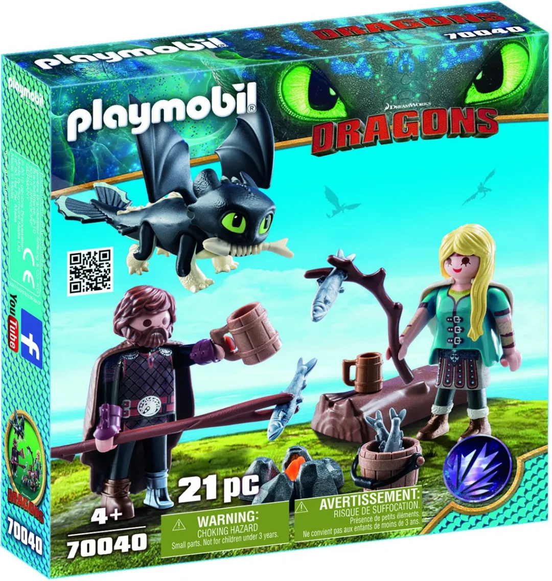 Playmobil Dragons Hikkie en Astrid met Babydraak 70040